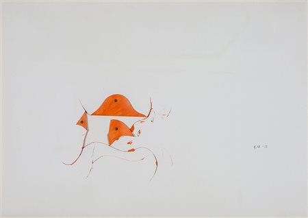 RODOLFO ARICO 1930 - 2002 1. 66 - 12, 1966 Pittura su carta piegata, cm. 70 x...