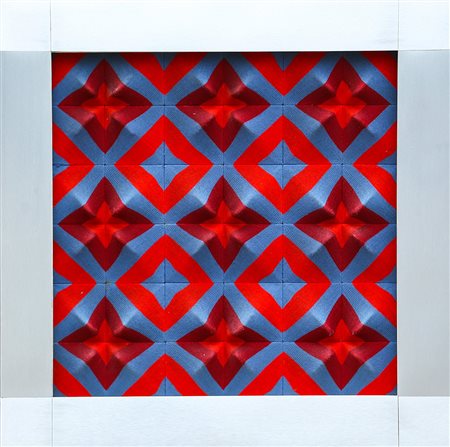 GIORGIO VILLA 1933 Senza titolo Estroflessioni su tessuto, cm. 47 x 47 x 4...