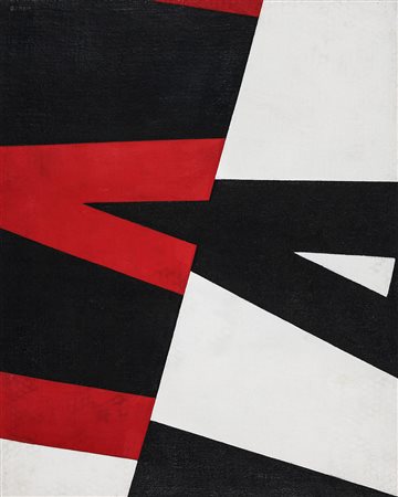AUGUSTO GARAU 1923 - 2010 Lettere rosse e nere, 1974 Olio su tela, cm. 81 x...