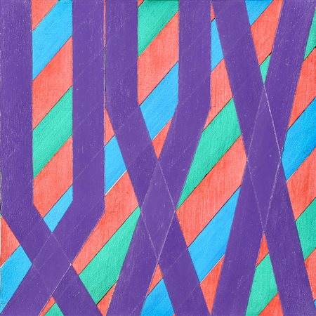 LORENZO PIEMONTI 1935 - 2015 Senza titolo Acrilico e nastri colorati su tela,...