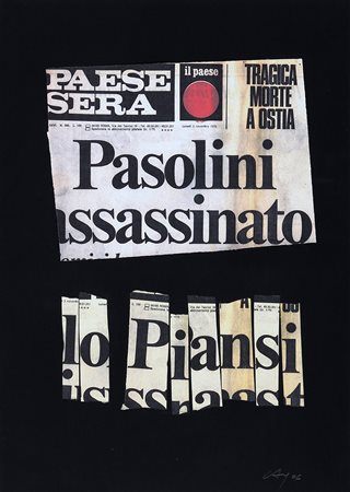 GIOVANI FONTANA 1946 Anagramma, 2006 Collage su carta, cm. 50 x 35 Siglato e...