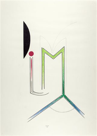BRUNO MUNARI 1907 - 1998 Dilma, 1987 Tecnica mista e collage su carta, cm. 70...