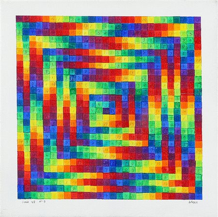 JULIO LE PARC 1928 Serie 48 n. 9, 1972 Acrilico su tela, cm. 25 x 25 Firmato...