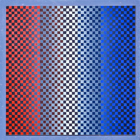 HUGO DEMARCO 1932 - 1995 Tension rojo bleu, 1979 Acrilico su tavola, cm. 24,5...