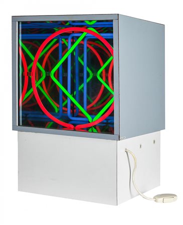 PAOLO SCIRPA 1934 Ludoscopio N.119, 1987 Assemblaggio, legno, neon e...