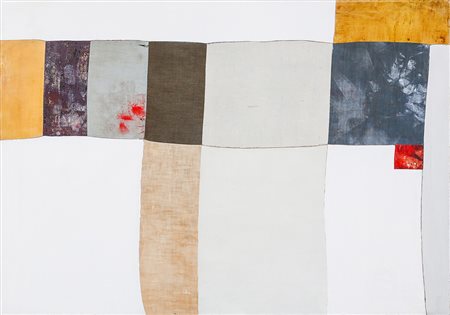 NUVOLO 1926 - 2008 Composizione, 1958 Tecnica mista su tele cucite, cm. 70 x...