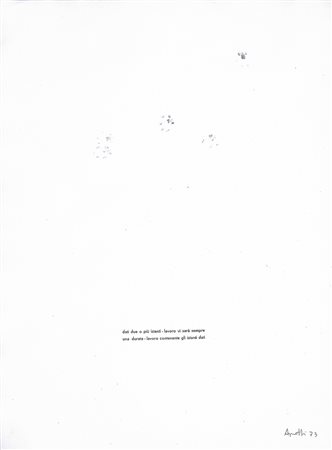 VINCENZO AGNETTI 1926 - 1981 Senza titolo, 1973 Inchiostro su cartoncino, cm....