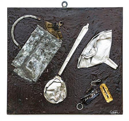 CESAR 1921 - 1998 Senza titolo, 1952 ca. Assemblaggio, oggetti pressati su...
