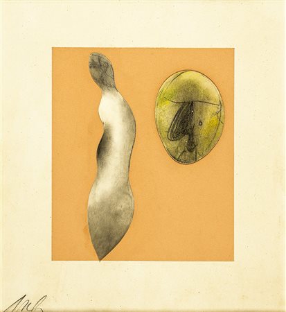 HANS ARP 1886 - 1966 Monsieur et madame, 1962 Tecnica mista e collage su...