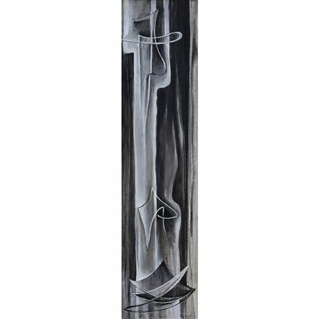 HANS RICHTER 1888 - 1976 Senza titolo, 1961-62 Olio su tela, cm. 130 x 28,5...