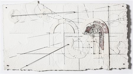 WALTER VALENTINI 1928 Lo spazio, il tempo , 1993 Tecnica mista e collage di...