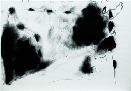 ARCANGELO 1956 " Rotta dell'uomo ", 1988 Tecnica mista su carta, cm. 70 x 100...