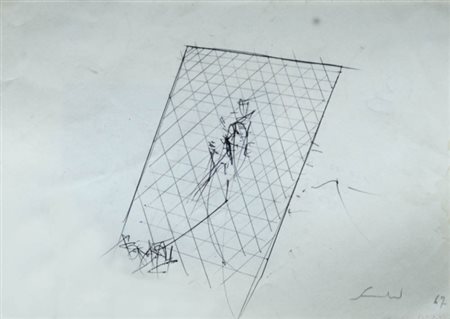 EMILIO SCANAVINO 1922 - 1986 Senza titolo, 1967 Matita su carta, cm. 13 x 21...