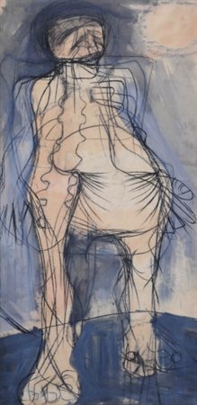 TINO VAGLIERI 1929 - 2000 Senza titolo, 1958 Tecnica mista su carta telata,...