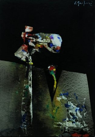 LUCIANO GASPARI 1913 - 2007 Senza titolo Tecnica mista ed olio su carta, cm....