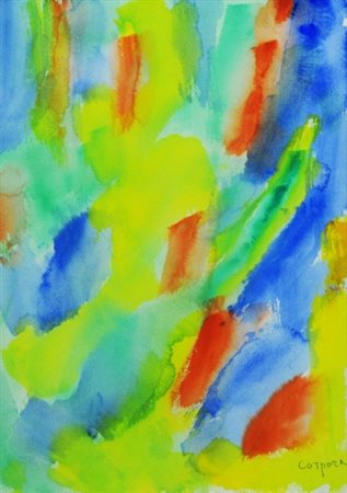 ANTONIO CORPORA 1909 - 2004 " Carnevale " Acquerello su carta, cm. 51 x 36...