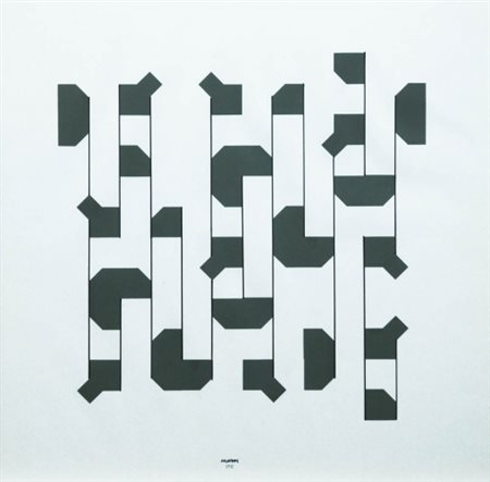 BRUNO MUNARI 1907 - 1998 " Curve di Peano ", 1975 Serigrafia e pennarello su...