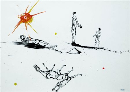 AGENORE FABBRI 1911 - 1998 Senza titolo, 1984 Tecnica mista su cartoncino,...