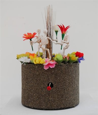 CORRADO BONOMI 1956 " Danza Macabra ", 2010 Assemblaggio su tavola, cm. 31 x...