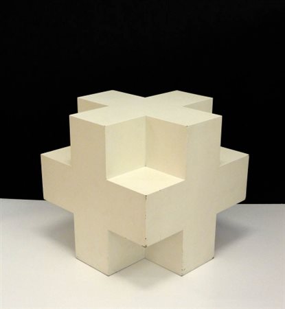 EWERDT HILGEMANN 1938 " Kubusstruktuur ", 1970/71 Scultura in legno dipinto,...