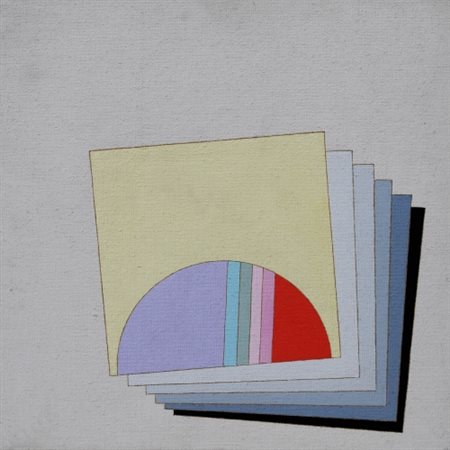 EUGENIO CARMI 1920 " Chissà ", 1993 Olio su tela, cm. 60 x 60 Firmato e...