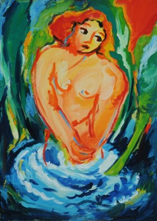 MIMMO GERMANA 1944 - 1992 Senza titolo, 1991 Olio su tela, cm. 70 x 50...