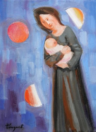 TRENTO LONGARETTI 1916 " Madre con due lune e sole ", 2011 Olio su tela, cm....