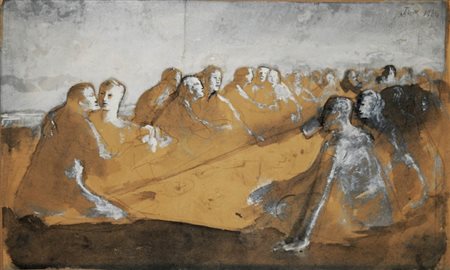 FRANCO GENTILINI 1909 - 1981 Senza titolo, 1934 Tecnica mista su carta, cm....