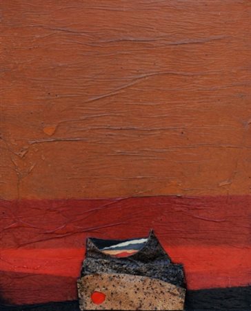 ROBERTO CRIPPA 1921 - 1972 " Landscape ", 1970 Collage su tavola, cm. 61 x 50...