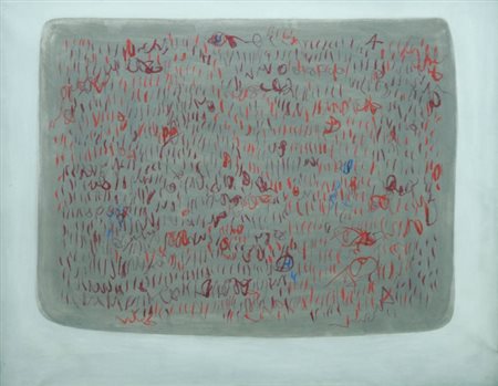 ANGELO VERGA 1933 -1999 " Due rossi e un grigio ", 1964 Olio su tela, cm. 80...