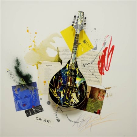 GIUSEPPE CHIARI 1926 - 2007 " Mandolino rumeno ", 2006 Assemblaggio su tela,...