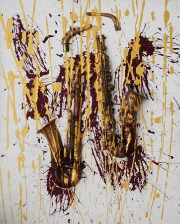 FERNANDEZ ARMAN 1928 - 2005 Senza titolo, 2001 Saxofono tagliato montato su...