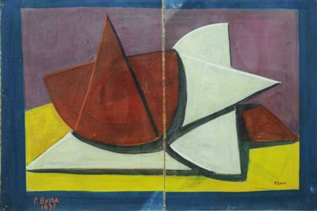 POMPEO BORRA 1898 - 1973 Senza titolo, 1939 Tecnica mista su cartone, cm. 69...