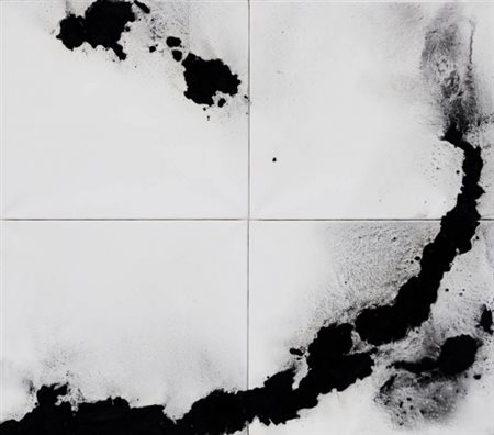 BEPPE SCHIAVETTA 1949 " Come un dubbio, l' acqua evade le rocce ", 1996 Olio...