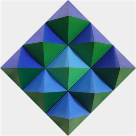 HANS JORG GLATTFELDER 1939 Senza titolo, anni 70 Rilievi con piramidi, cm. 30...