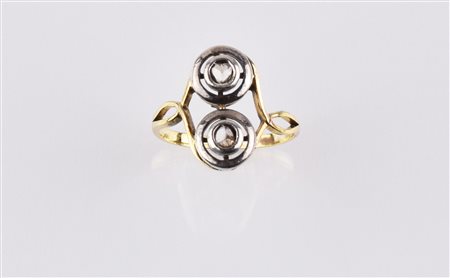 DEMI PARURE COMPOSTA DI ANELLO E PAIO DI ORECCHINI IN ORO GIALLO, ARGENTO E...