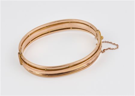 BRACCIALE IN ORO A BASSO TITOLO realizzato a canna vuota di in oro rosa 9 k,...