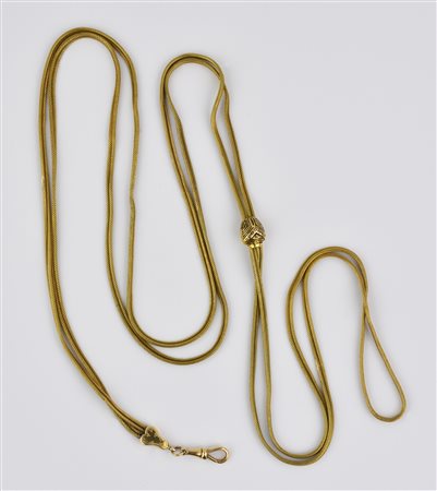 COLLANA SALISCENDI IN ORO GIALLO realizzata a quattro fili di catena a...