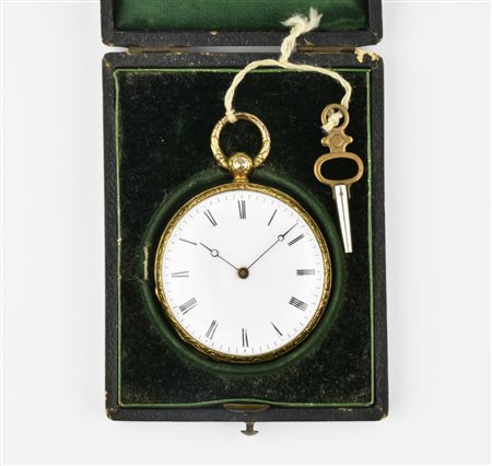 OROLOGIO DA TASCA, VACHERON, IN ORO 18 K CASSA: cesellata a motivi vegetali e...