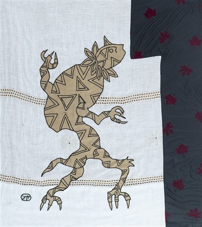 Filippo Biagioli (Pistoia 1975 ) Stoffa rituale 2012, Tenda in ricamo punto...