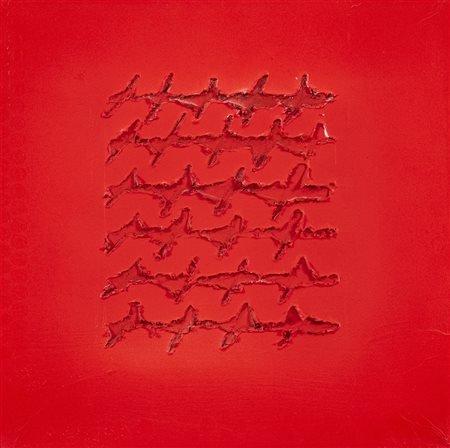 Alfredo Rapetti (Milano 1961 ) Red 2010, Olio su tela, cm. 30x30., Sul verso:...