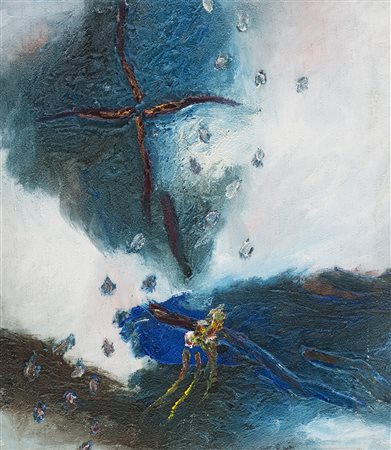 Beppe Schiavetta (Savona 1949 ) Discorso d'acqua 1998, Tecnica mista su tela,...