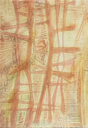 Bruno Brunetti ( 1920 1966) Senza titolo 1958, Tecnica mista su cartone, cm....