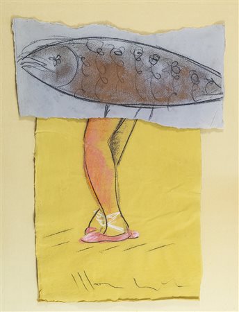 Aldo Mondino (Torino 1938 Torino 2005) Senza titolo anni '80, Collage e...