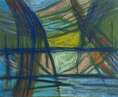 Antonio Corpora (Tunisi 1909 2004) I paesi nuovi 1972, Olio e pastelli su...