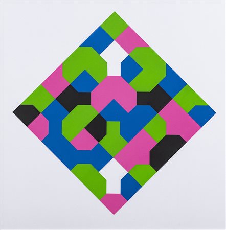 Bruno Munari (Milano 1907 1998) Curva di Peano 1995, Acrilico e collage di...