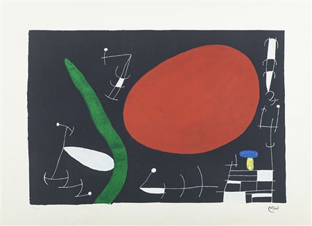 Joan Mirò (Barcellona 1893 Palma de Mallorca 1983) Soleil et incelles ,...