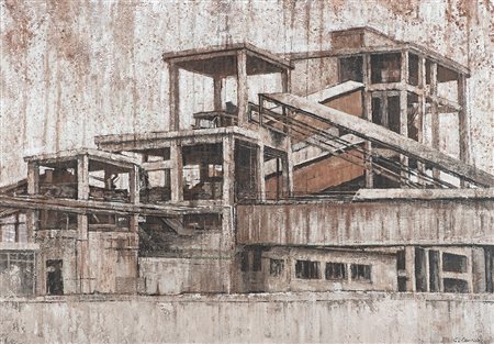 Claudio Cionini (Grosseto 1978 ) Fabbrica dismessa 2006 Olio u tela, cm....