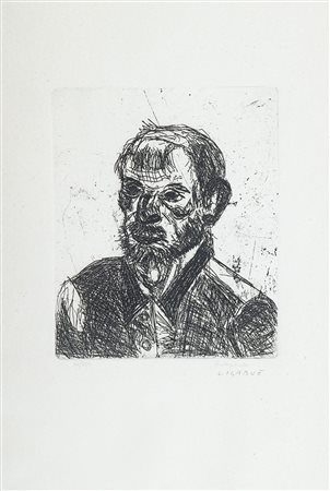 Antonio Ligabue (Zurigo 1899 Gualtieri (Re) 1965) Autoritratto Acquaforte di...