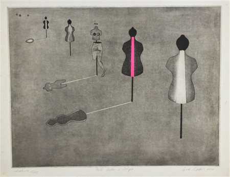 Dac Zivko I MANICHINI acquatinta su carta, cm 56x73,5 (lastra cm 49x64)...